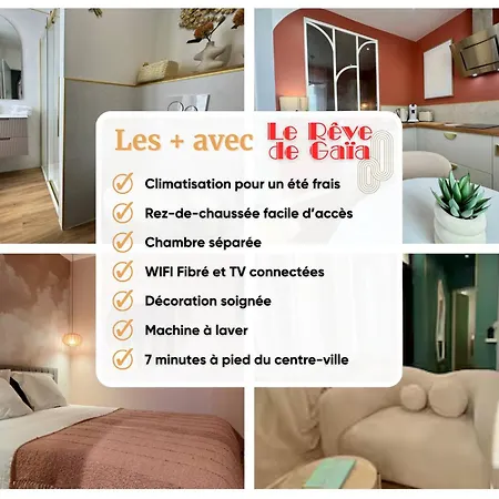 Le Rêve De Gaïa Cosy, Rénové, Clim, Wifi, Idéal Pour 2 Appartamento *